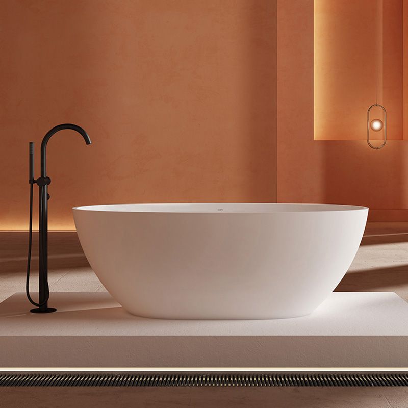 Antique Finish Oval Soaking Bath Stand Alone Modern Bath Tub