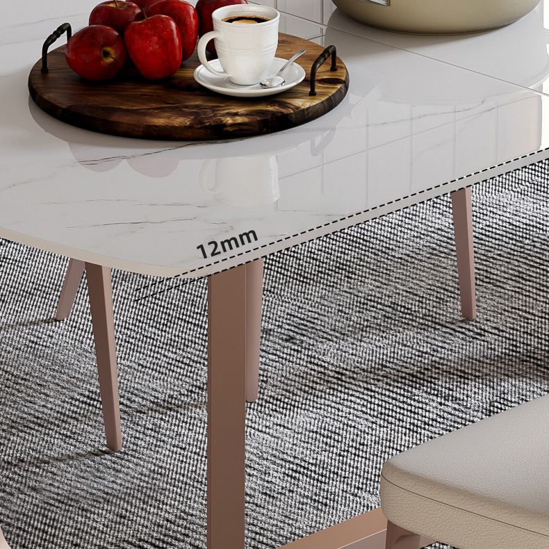 Extendable Sintered Stone Top Dining Set Rectangle 1/4/5/7 Pieces Dining Table with Chairs