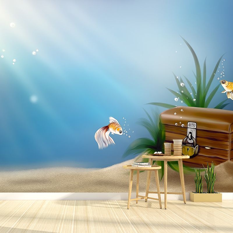 Ocean Fish Pattern Wall Mural Waterproof for Living Room and Bedroom Decoration