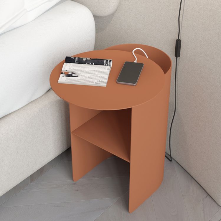 Metal Modern Bed Nightstand 20'' Tall 1-shelf Open Storage Bedside Cabinet