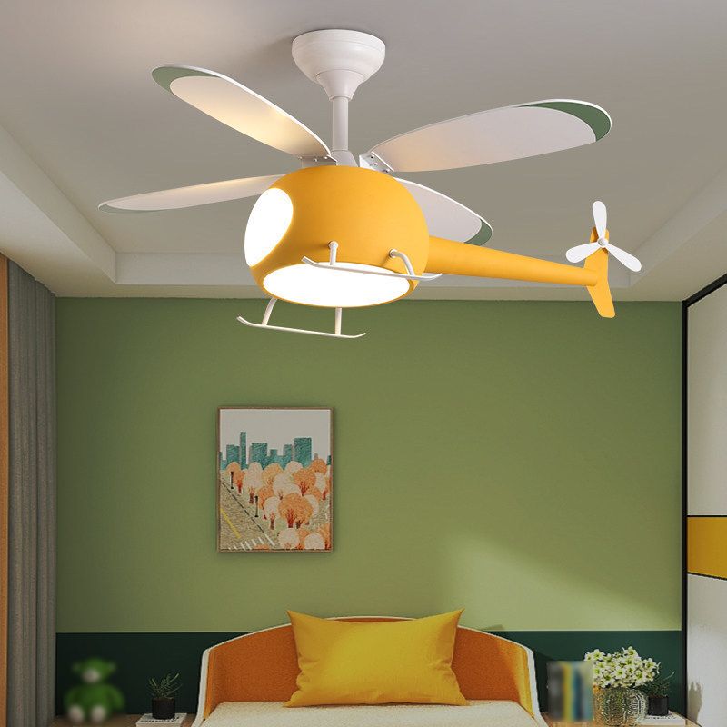 Unique Shape Ceiling Fan Lights Kids Style Metal Ceiling Fan Light Fixtures