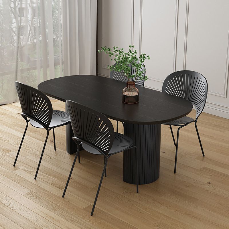 Simplicity Style Furniture Oval Double Pedestal Dining Site Table for Dining Room