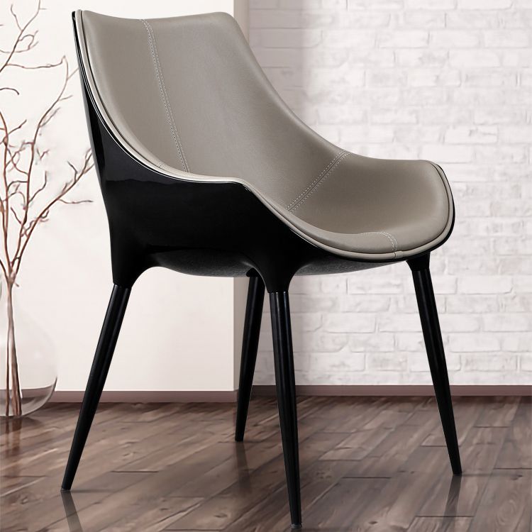 Chaise de salle à manger rembourrée en métal à dossier solide d'intérieur de fauteuil de style moderne