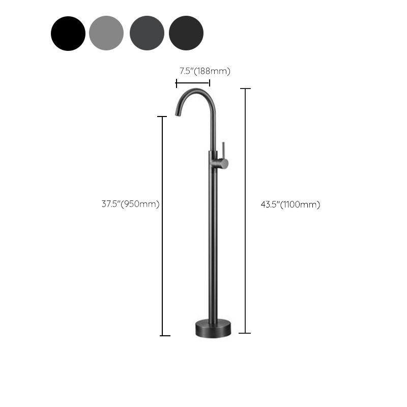 Brass Freestanding Tub Filler Floor Mounted Tub Filler with Lever Handles