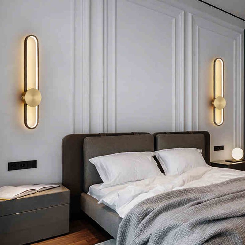 Moderne Aluminiumwandleuchte oval Form LED Wandleuchten für Wohnzimmer Schlafzimmer