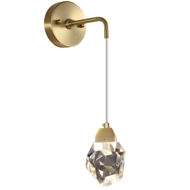 Light Modern Luxury Style Wall Mounted Light Fixture 1 Light Wall Light Sconces with Crystal Shade