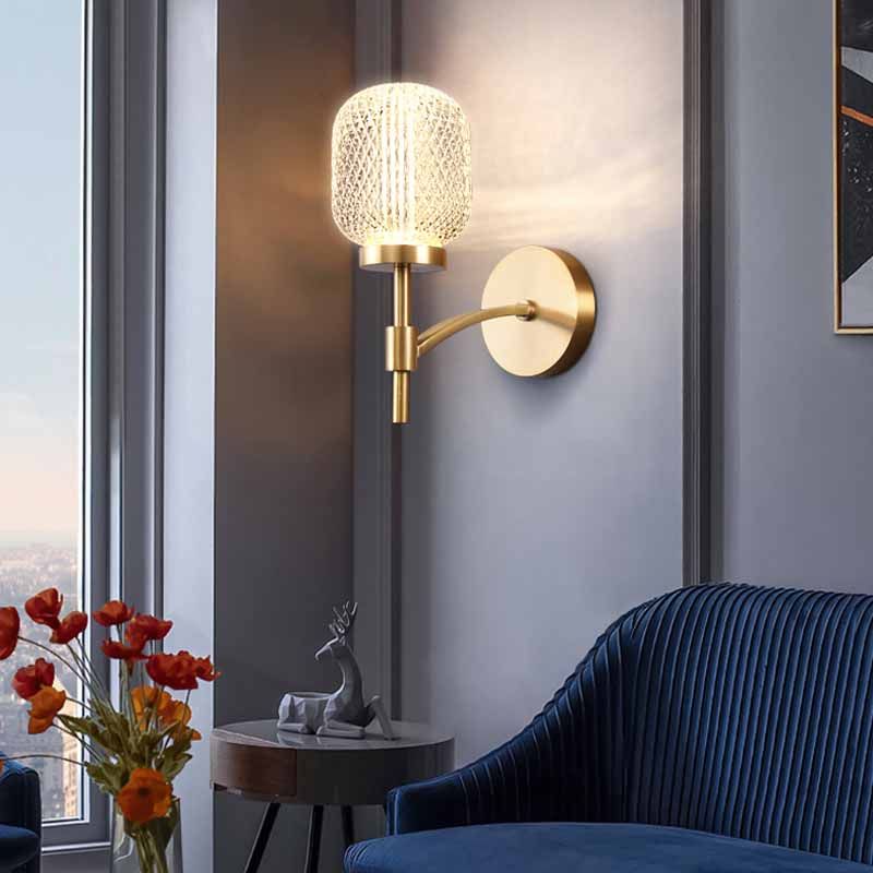 1 Lights Crystal Sconce Light Postmodern Wall Lighting Fixtures for Bedroom Living Room