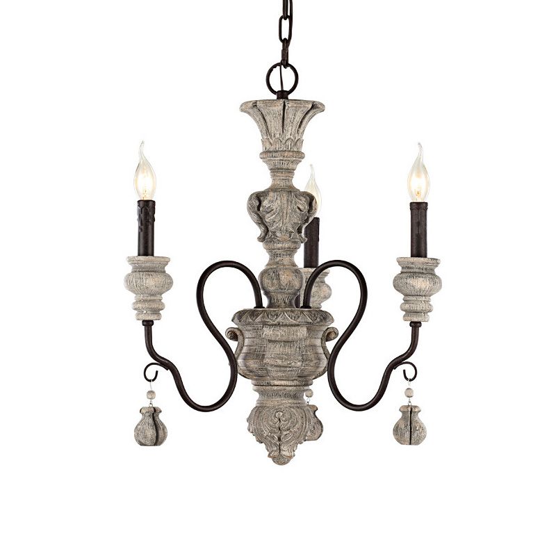 Candle Chandelier Light Fixture Traditional Resin Pendant Lighting for Restaurant