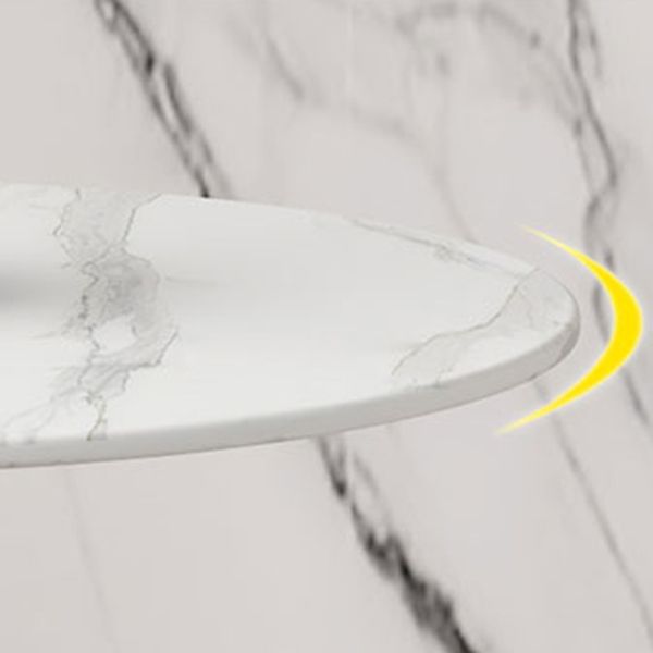 Round Luxury Style Dining Table Fixed Table with Sintered Stone