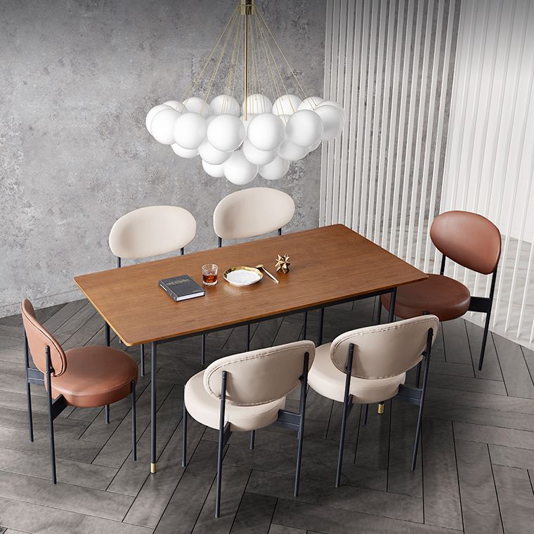 Hedendaagse stijl Open achterkant Dining zijstoel gestoffeerde armloze zijstoelen (set van 2)
