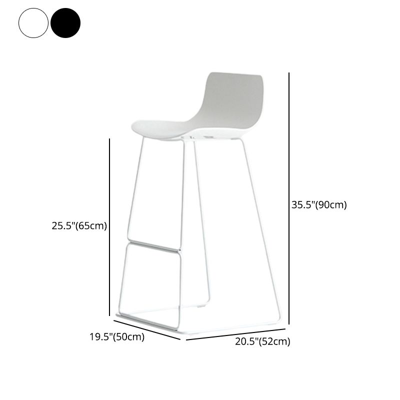 Modern Style Plastic Armless Stools Low Back Counter Stools with Metal Base