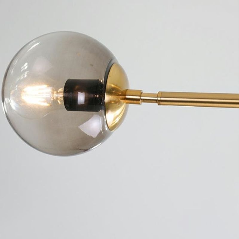 Lámparas colgantes de restaurantes múltiples de Gold Island Chandelier con sombra de vidrio de globo