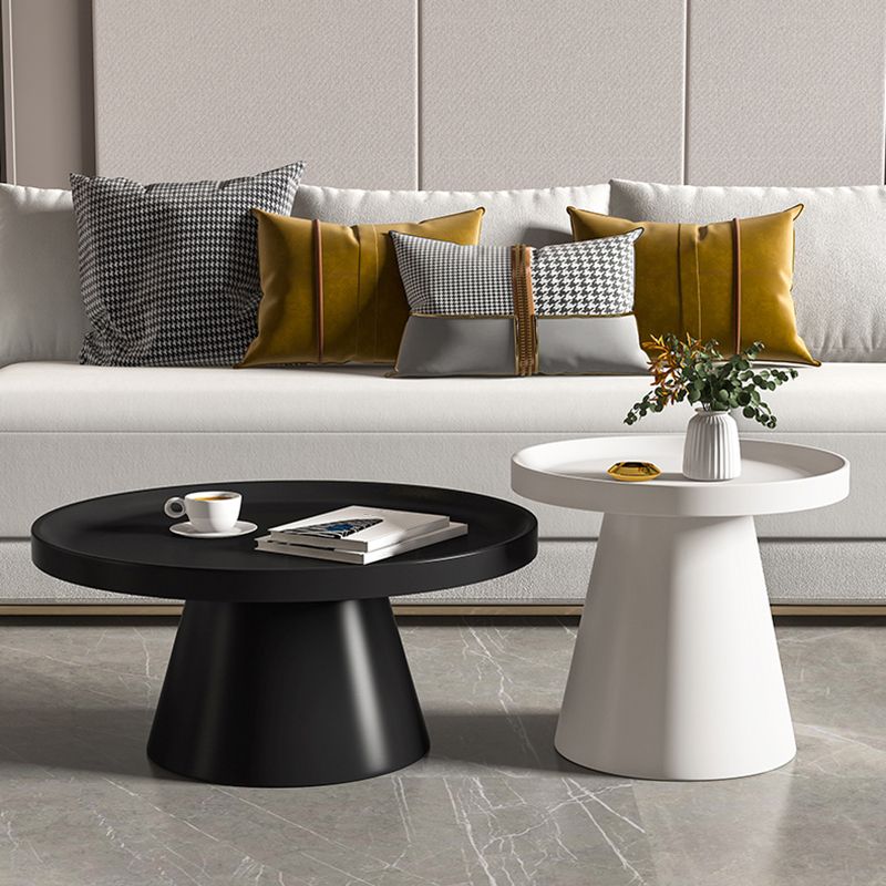 Metal Pedestal Coffee Table Round Modern Minimalist Coffee Table