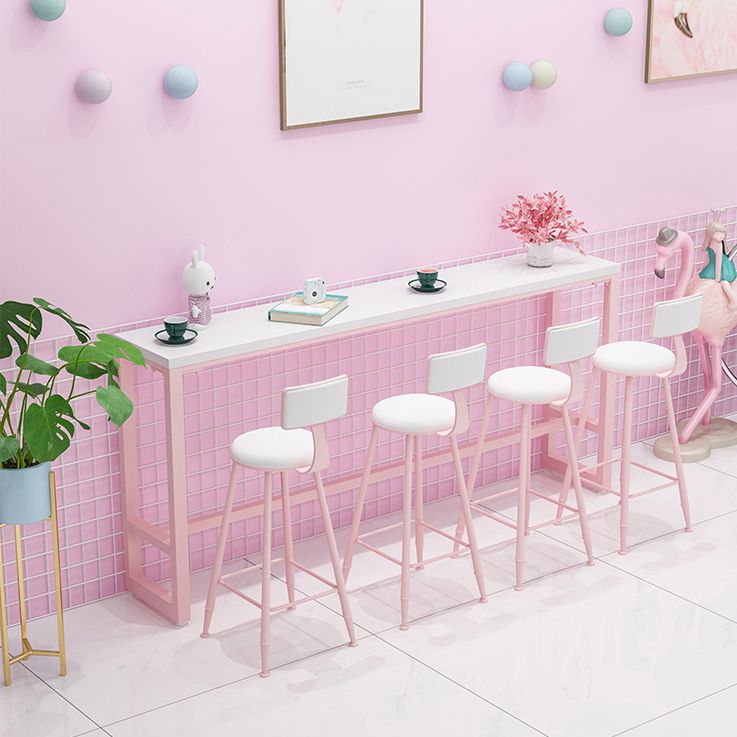 Moderne rosa Rechteck Gegenhöhe Pub Tisch Café Hode Footreest Pub Bar Table