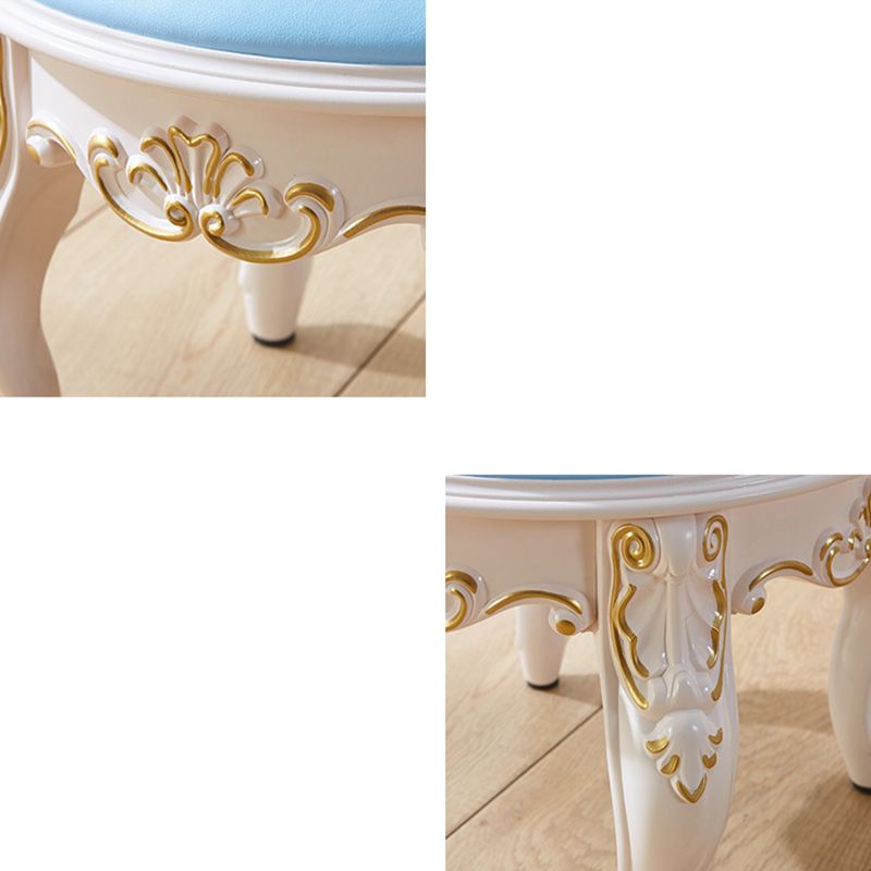 PU Leather Ottoman Pure Color Carving Water Resistant Glam Standard Ottoman