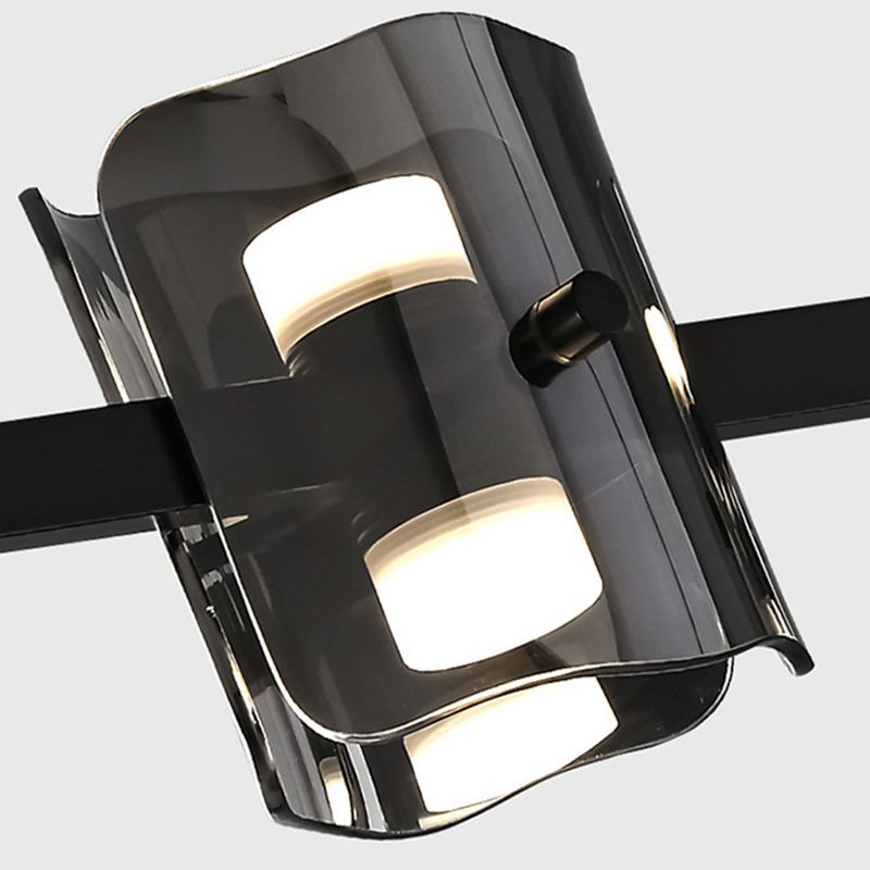 Contemporary Black Hanging Pendant Lights with Glass Shade for Dining Room