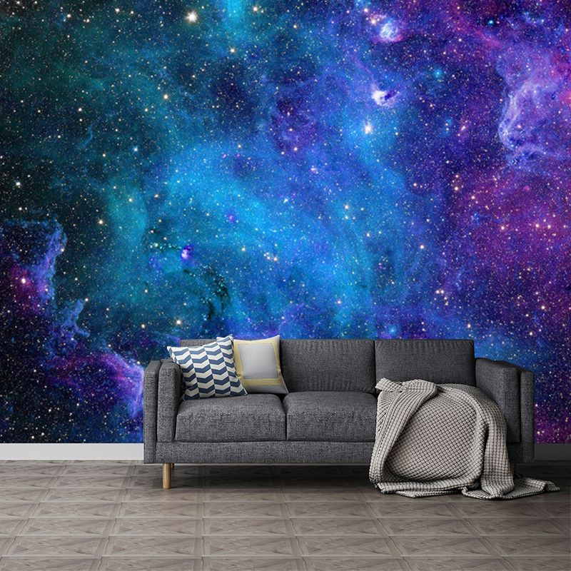 Moisture-Resistant Luminous Nebula Mural Custom-Printed Nordic Wall Covering for Ceiling Decoration