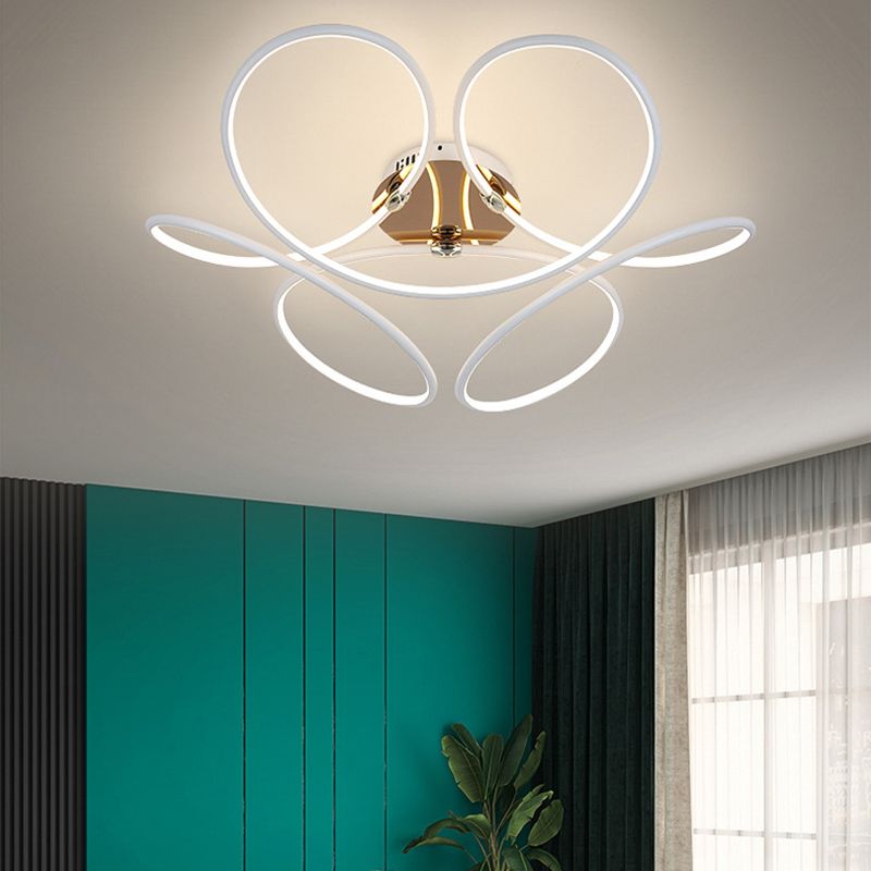 Modern Style Linear Shape Ceiling Lighting Metal 1 Light Ceiling Light for Bedroom