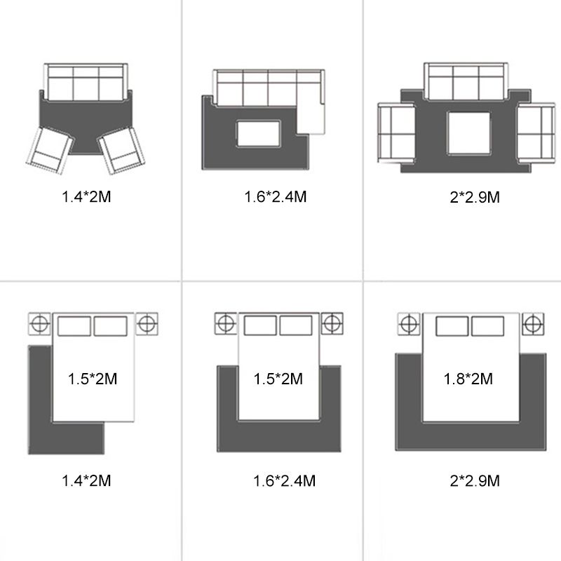 Chic Geometric Pattern Rug Black Modern Carpet Anti-Slip Washable Area Rug for Home Decor