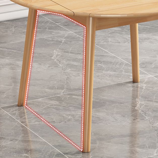 Table à manger ronde contemporaine table en bois massif en caoutchouc avec 4 jambes pour salle à manger