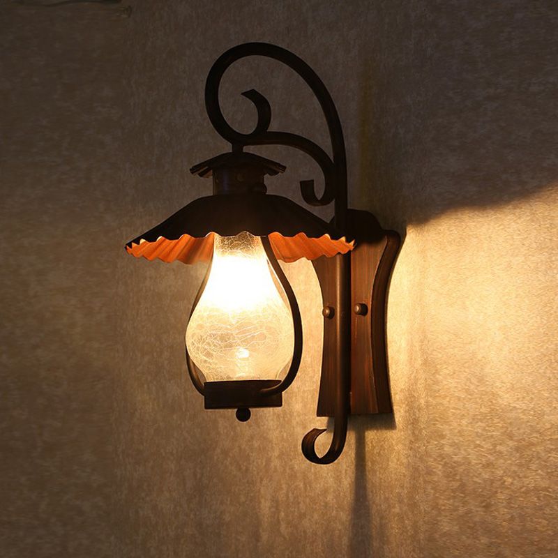 Knistern Gla Rost Leuchte leichte Laternen 1-Licht Industriewandlampenlampenvorrichtung für Esszimmer