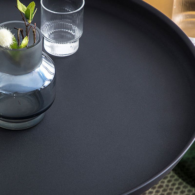 Mid-Century Modern Pedestal Tray Top Round Single Coffee Table