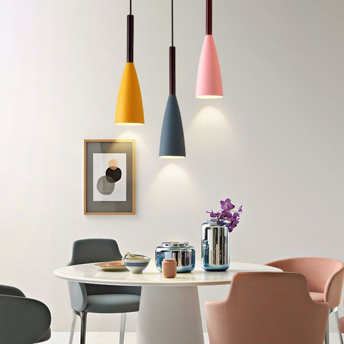 1 Light Metal Suspension Pendant Modern Triangle Dining Room Hanging Light Fixtures
