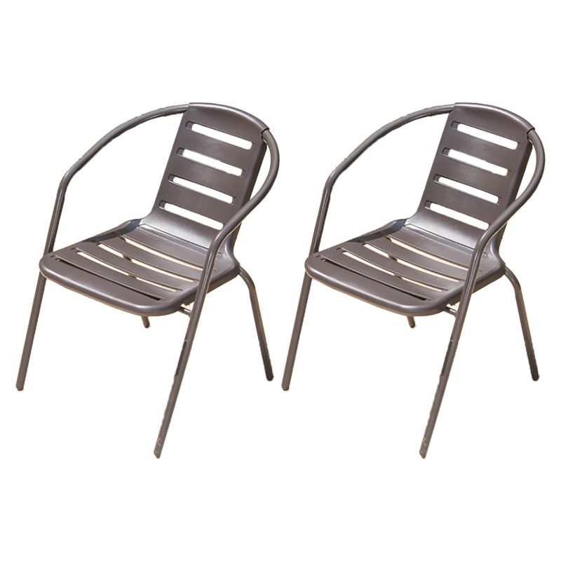 Tropical Patio Arm Chair Wicker Stacking With Arm Outdoor Bistro Chairs