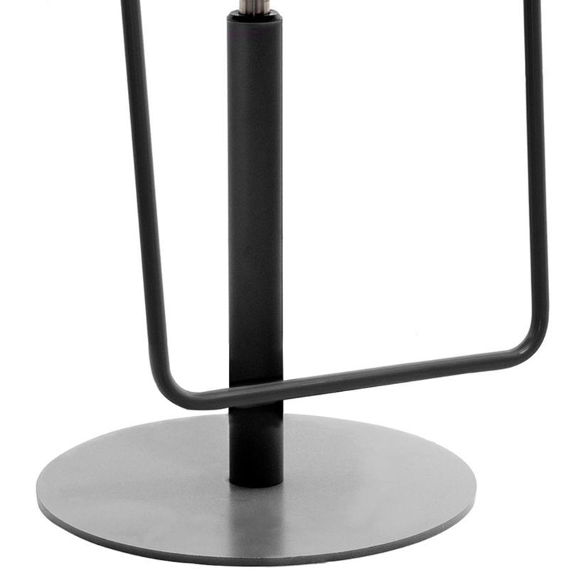 Glam Style Armless Counter Stool Leather Adjustable Height Bar Stool