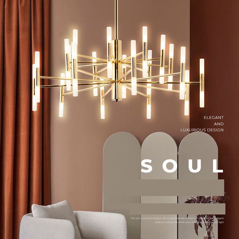 Lumières suspendues postmodernes Chandelier en métal pour le salon du salon