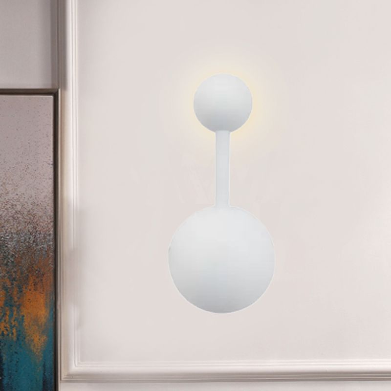1/2 Lights Bedroom Wall Sconce with Molecular Acrylic Shade White Reading Wall Lamp in Warm/White Light