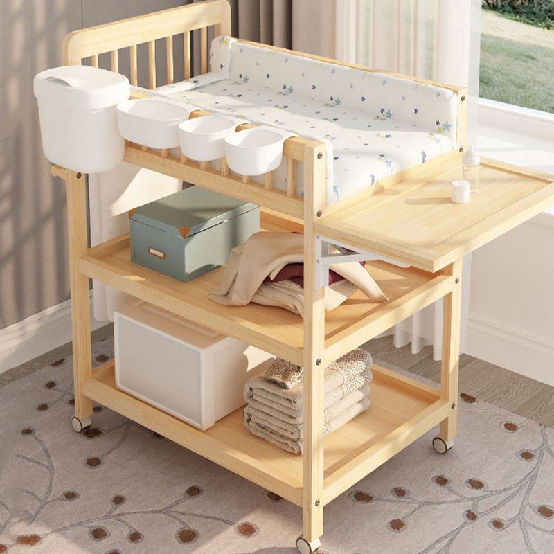 Pine Wooden Changing Table Modern Baby Changing Table with Storage