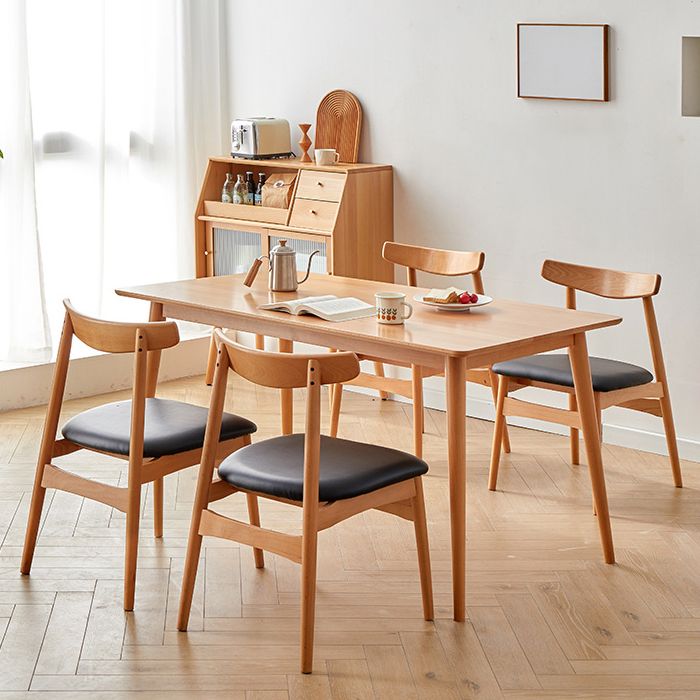 Moderne massive Holzküche Esstisch Standard Rechteck Form Esstisch mit 4 Beinen Basis