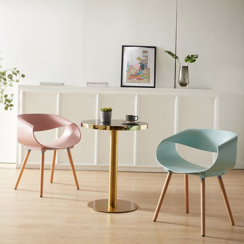 Chaises de salle à manger scandinaves sans accoudoirs avec pieds en bois (Ensemble de 4)