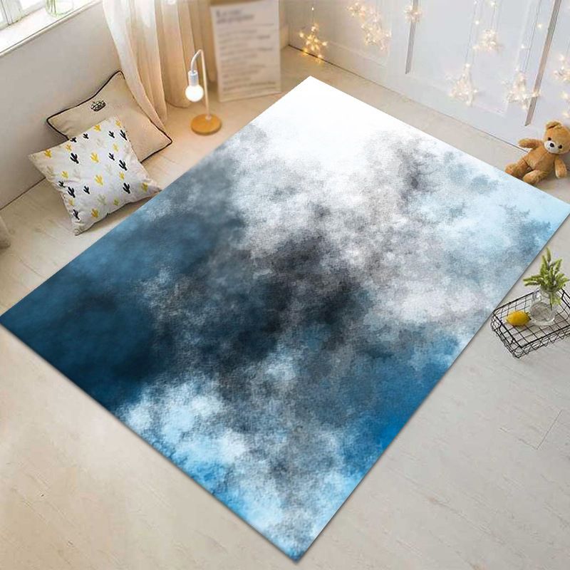 Casual Watercolor Printed Rug Funky Artistic Carpet Polyester Friendly Washable Rug for Living Room