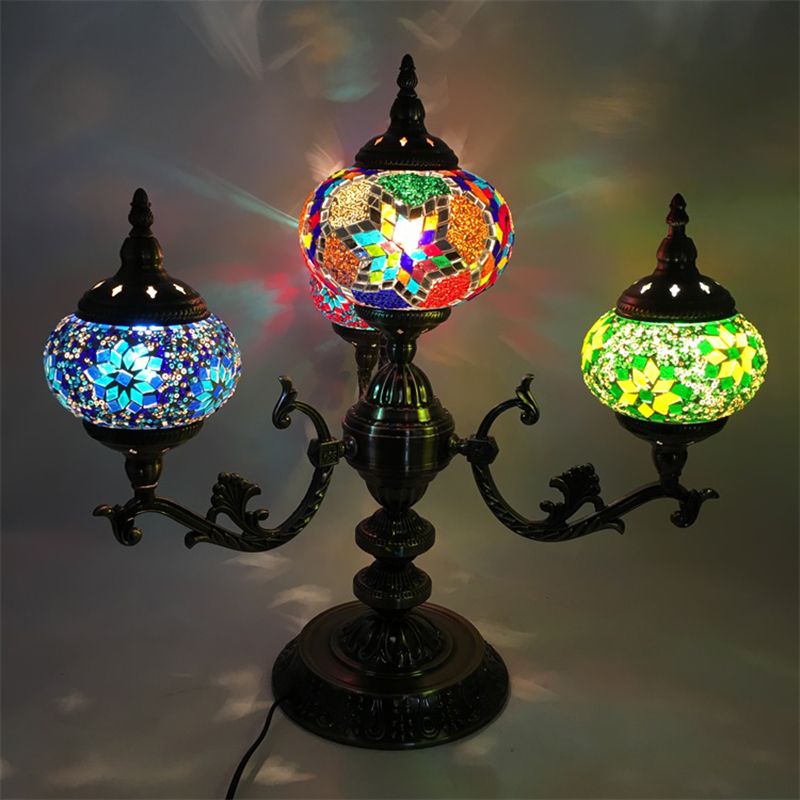 Bohemia Ovale Nightand Light 4 ampoules Tableau de nuit Tablette de nuit Éclairage en rouge / jaune / orange pour la chambre