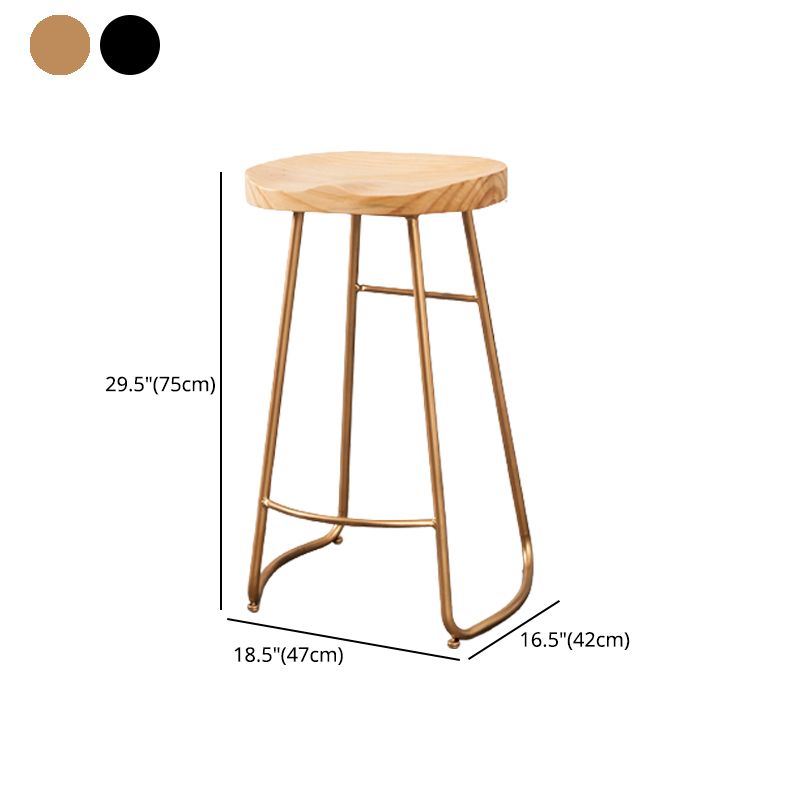 Contemporary Rectangle Bar and Counter Stool Wood Stool with Sled Base