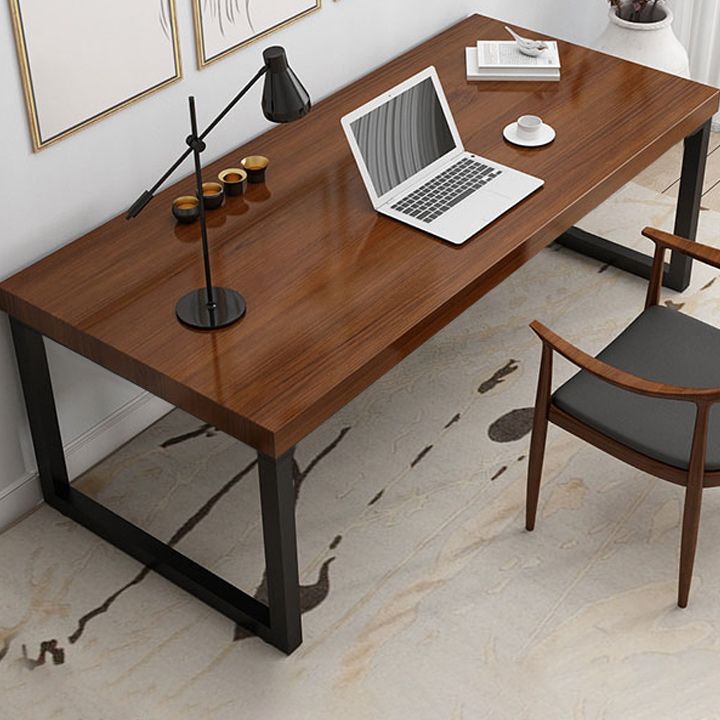 Solid Wood Natural Rectangular Writing Desk Modern Meeting Desk for Office