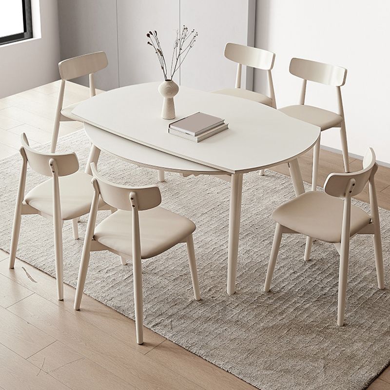 Modern 1/4/5/7 Pieces Dining Set Rectangle Stone Collapsible Dining Table for Dining Room