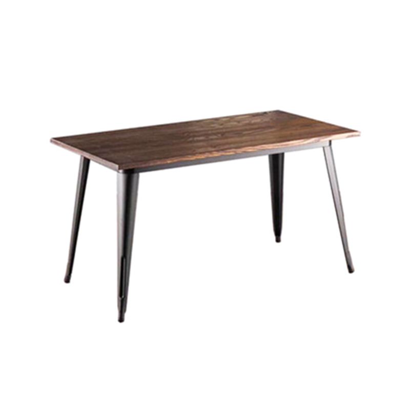 Industrial Style Solid Wood Dining Set with Rectangle Shape Table and 4 Legs Base for Home Use