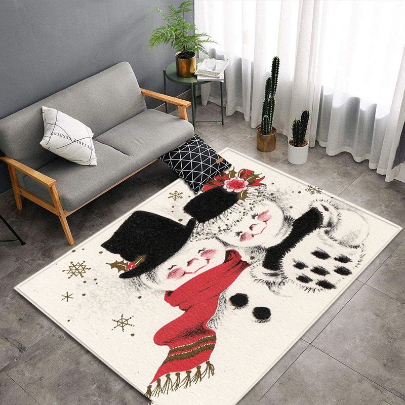 Fancy Modern Carpet Red Flower Carpet Non-Slip Backing Rug for Living Room