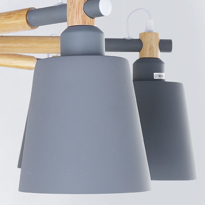 Contemporary Cone Chandelier Pendant Light Metallic Hanging Light Fixtures for Bedroom