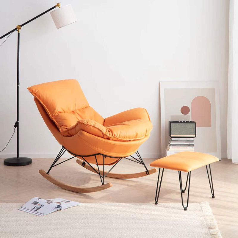 Upholstered Rocking Chair Contemporary Rocker Chair with Ottoman