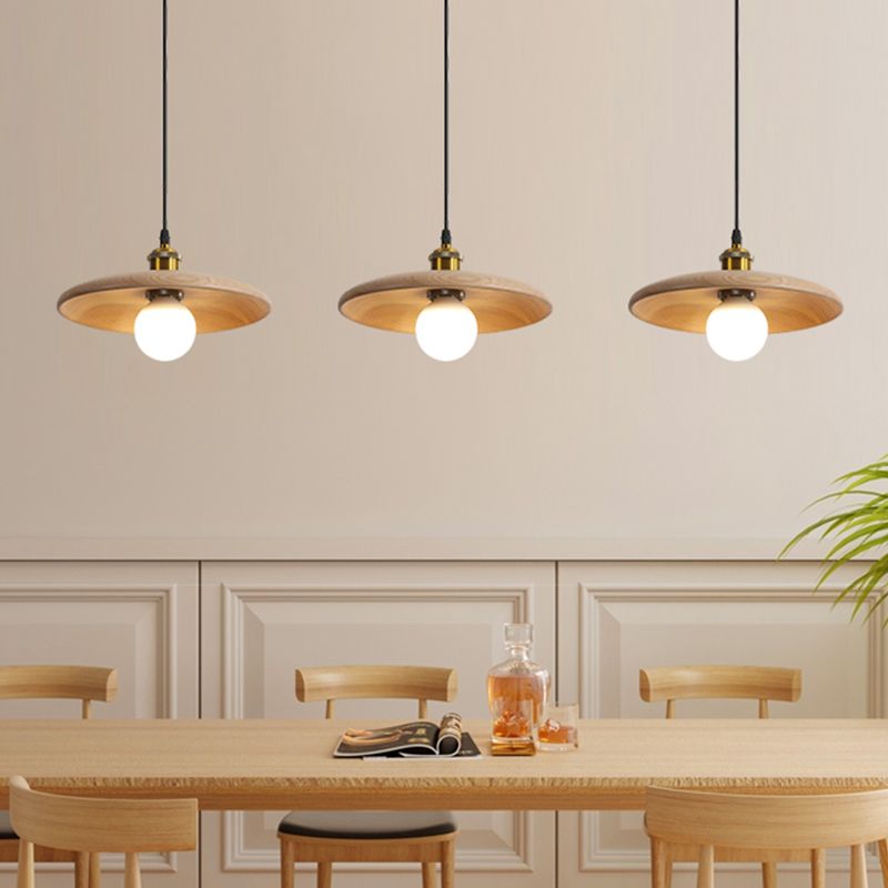 Minimalistischer Stil Anhänger Beleuchtungsbehandlung Kreis Anhänger Lichtkit mit Holzschatten