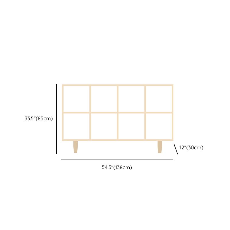 Natural Standard Bookshelf Wooden Contemporary Bookcase with Shelves
