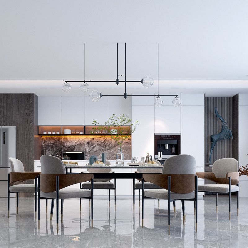 Metal Dining Room Chair Faux Leather Armless Dining Accent Chair