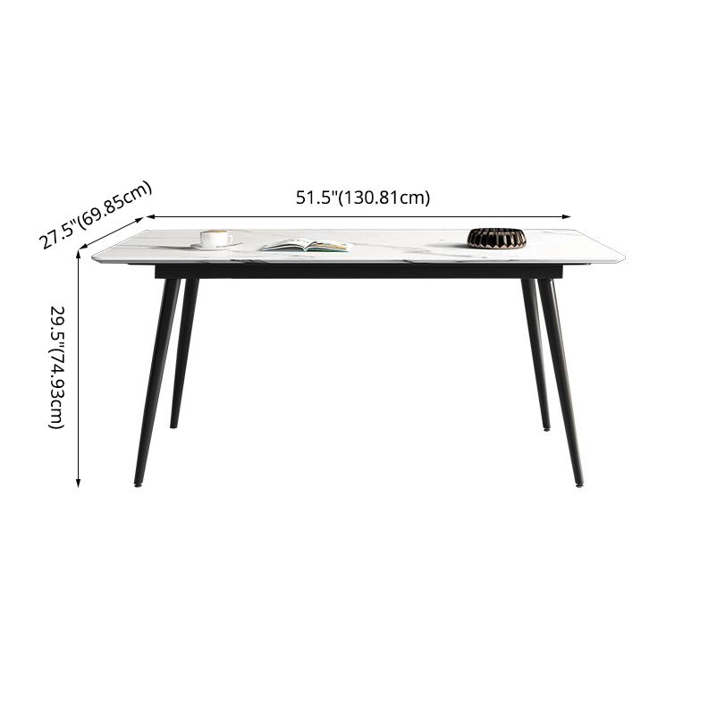 Modern Sintered Stone Rectangle Dining Set White Dining Set for Home Use