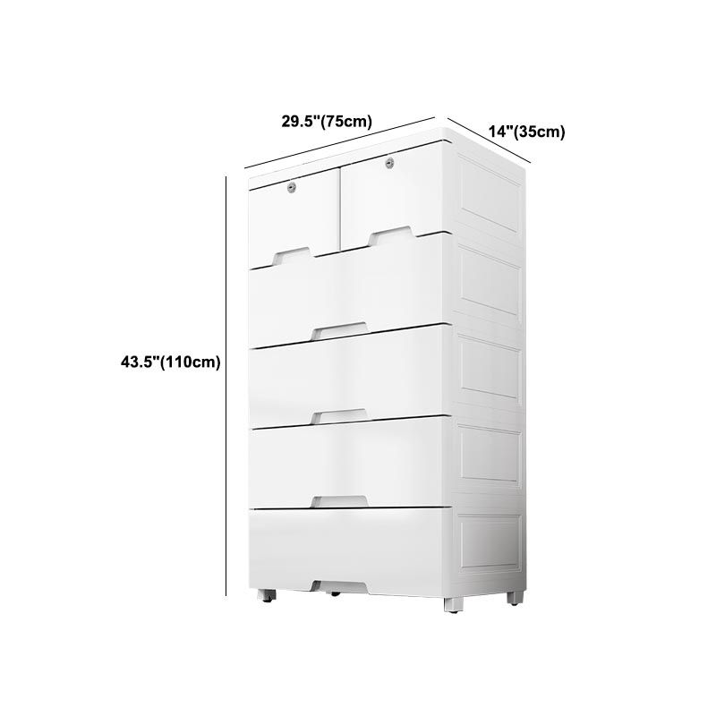 White Plastic Wardrobe Armoire Contemporary Storage Cabinet with Drawer
