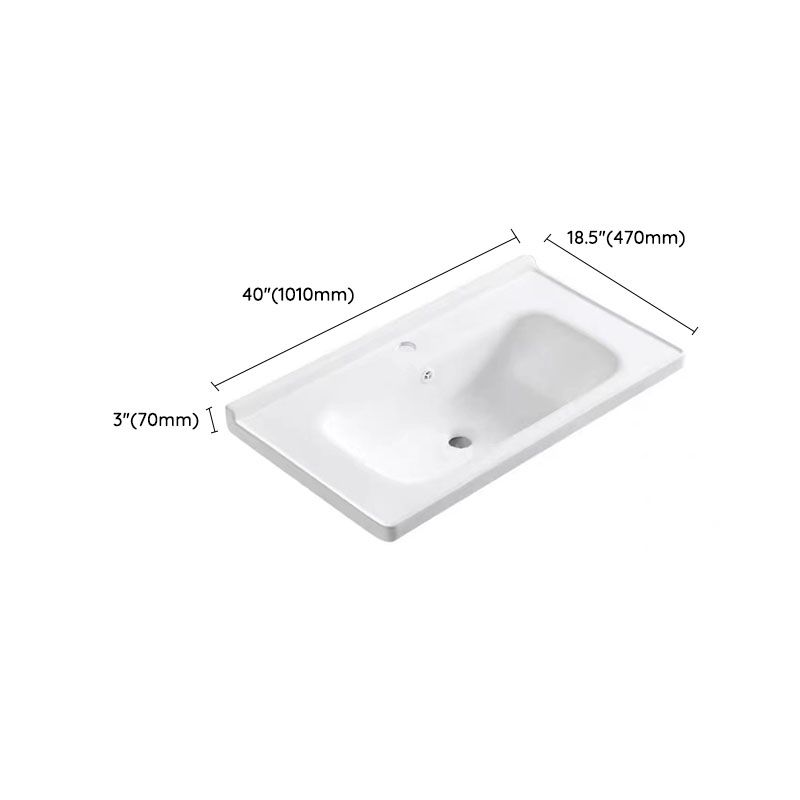 Modern Basin Sink Porcelain with Overflow Drop-in Bathroom Sink(Not Included Faucet)