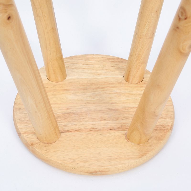 Contemporary Round Counter Bar Stool Wood Backless Bar Stool with Footrest